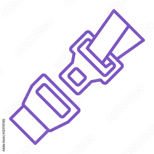 Seat Belt Multicolor Line Icon