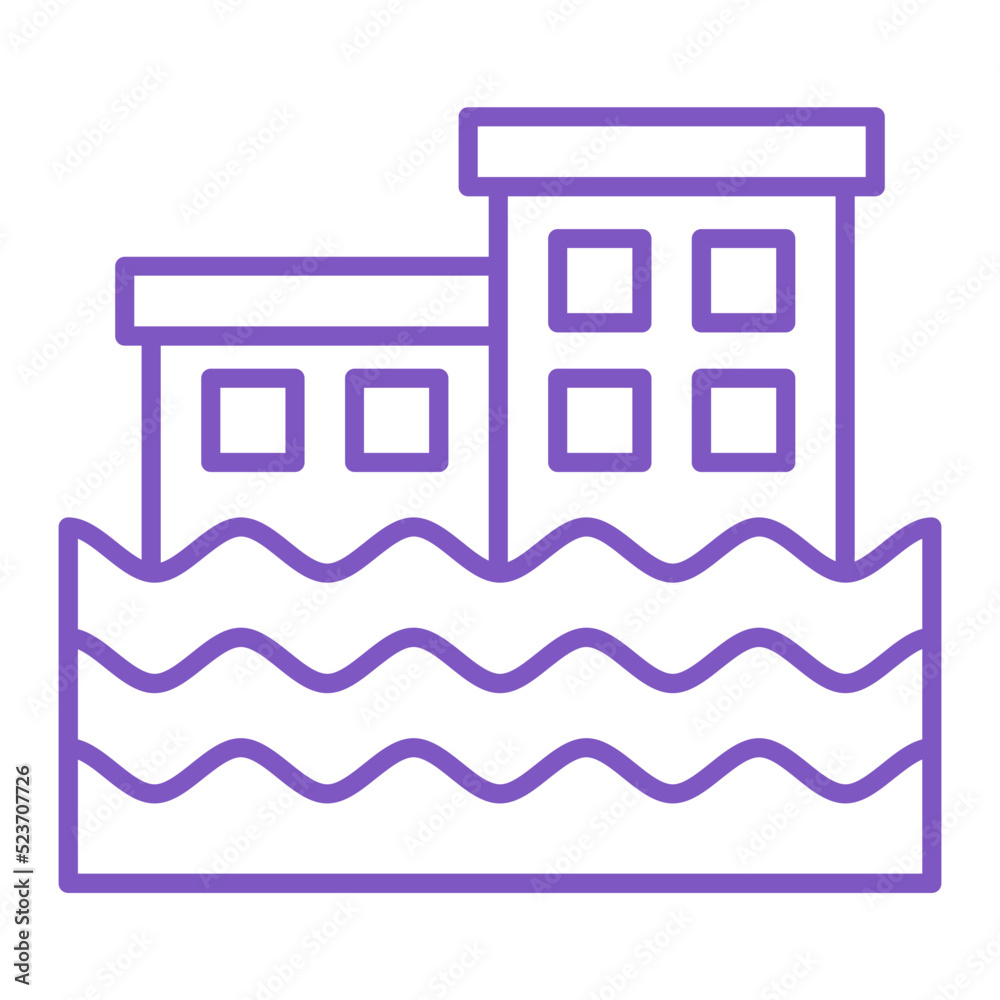 Flooding Multicolor Line Icon