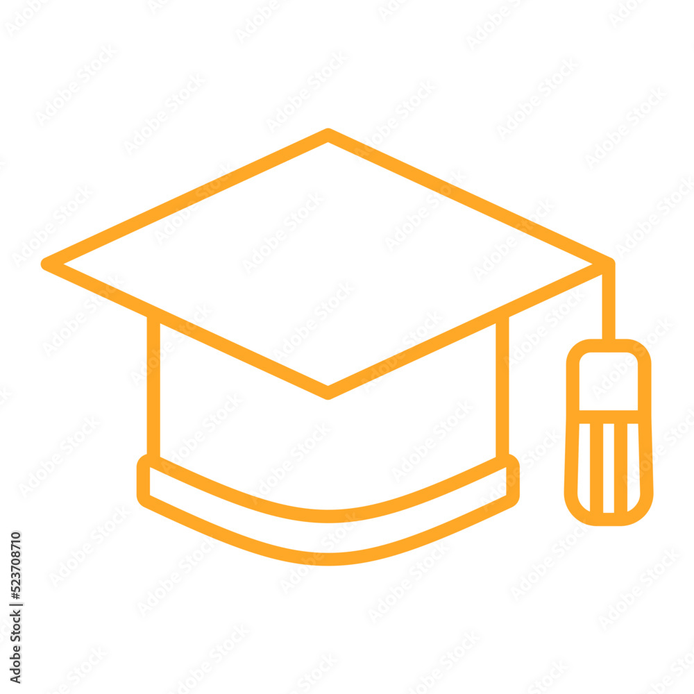 Graduation Cap Multicolor Line Icon Graduation Cap Multicolor Line Icon