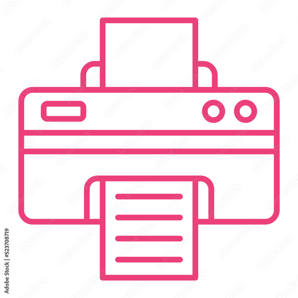Printer Multicolor Line Icon Printer Multicolor Line Icon