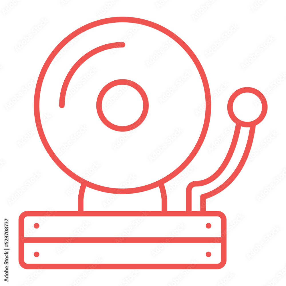 School Bell Multicolor Line Icon School Bell Multicolor Line Icon