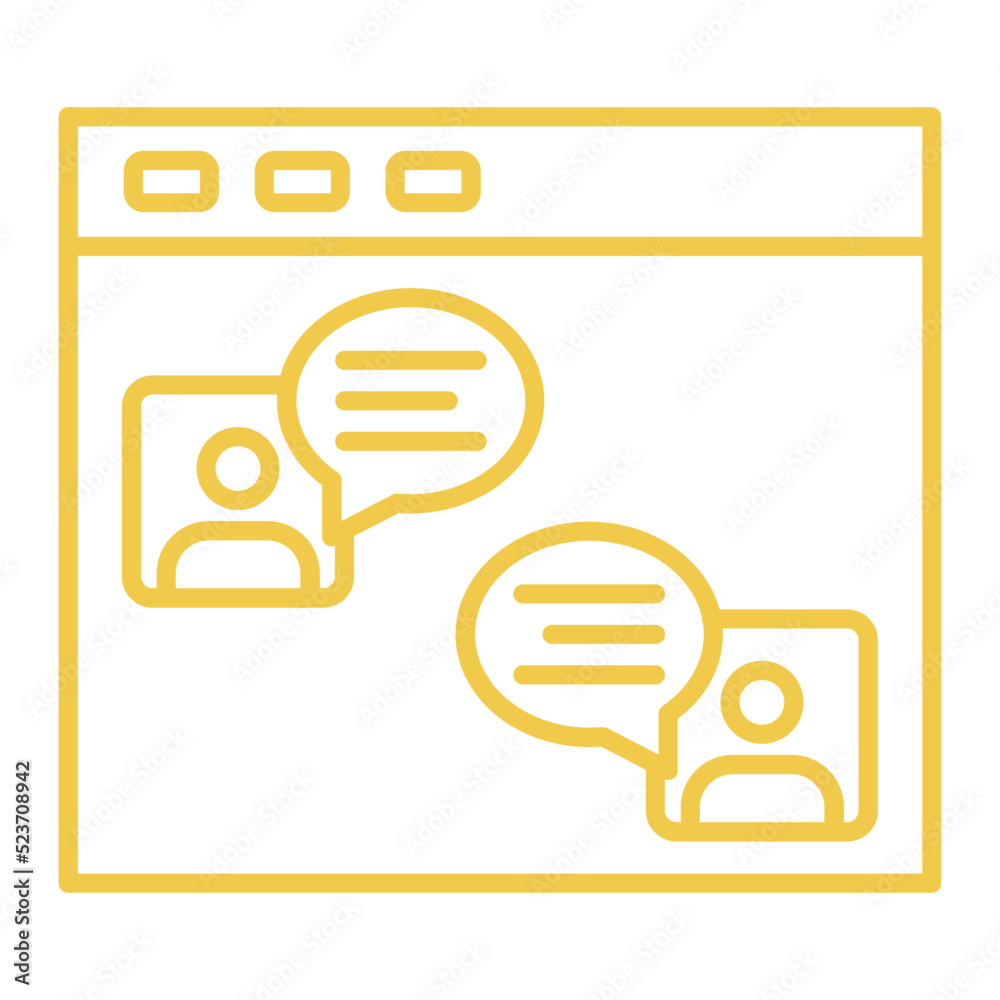 Online Chat Multicolor Line Icon Online Chat Multicolor Line Icon