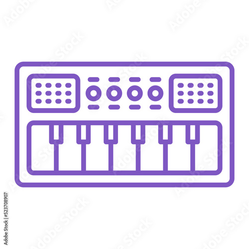 Piano Multicolor Line Icon