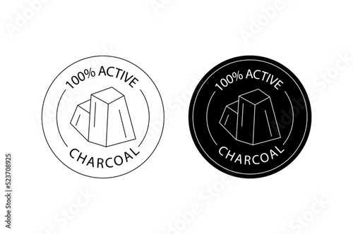 100% active charcoal icon vector illustration 