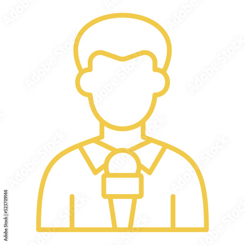 Journalist Multicolor Line Icon