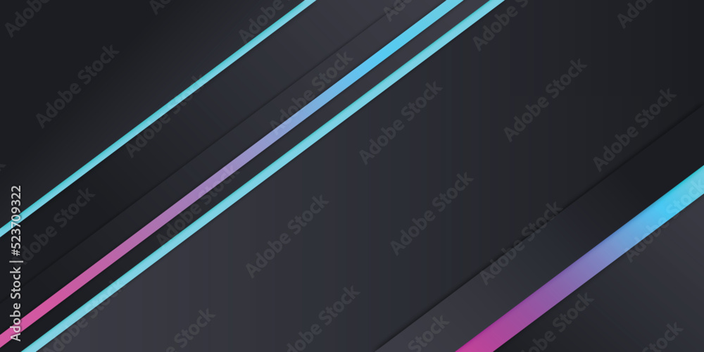 Black modern background and colorful line Black modern background and colorful line