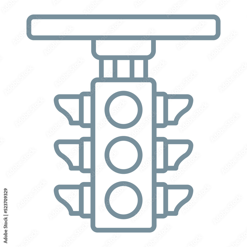 Traffic Light Multicolor Line Icon Traffic Light Multicolor Line Icon