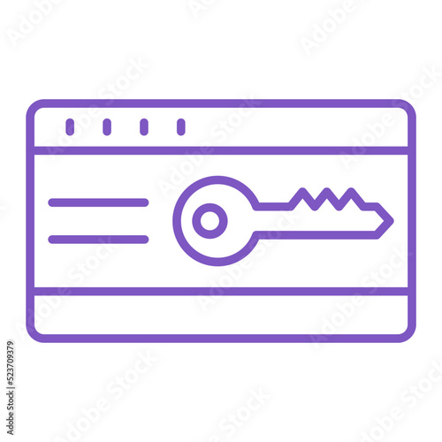 Keycard Multicolor Line Icon
