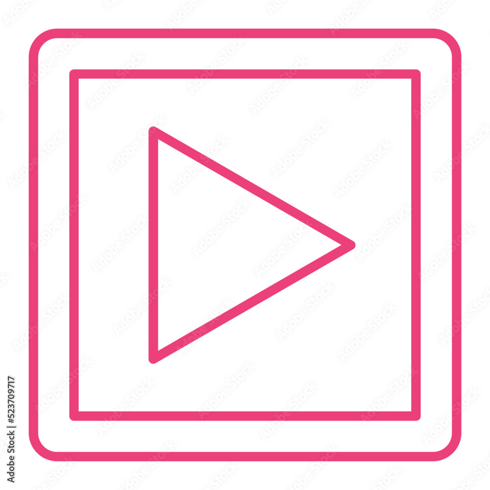 Play Button Multicolor Line Icon Play Button Multicolor Line Icon