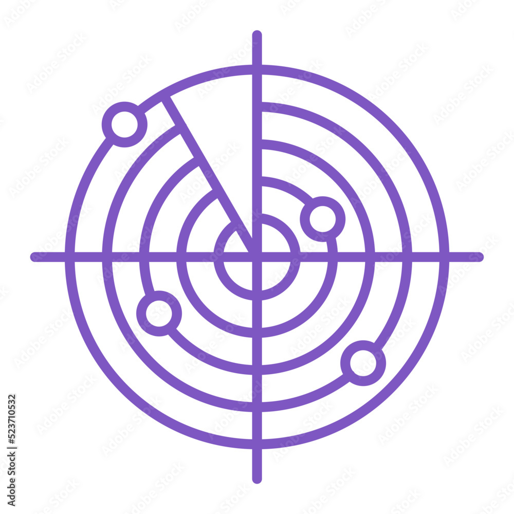 Radar Multicolor Line Icon Radar Multicolor Line Icon