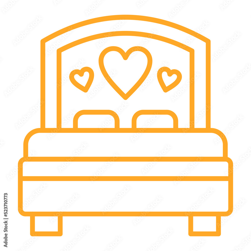 Bed Multicolor Line Icon Bed Multicolor Line Icon