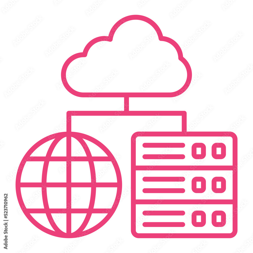 Hosting Multicolor Line Icon Hosting Multicolor Line Icon