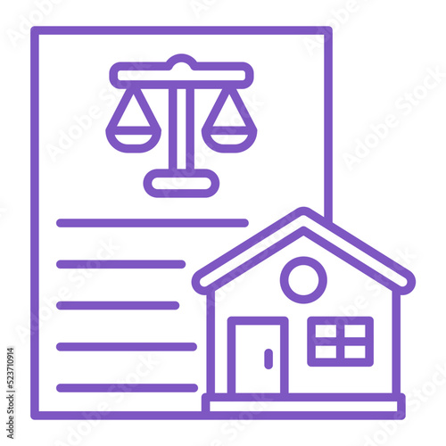 Property Law Multicolor Line Icon