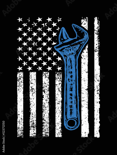 American Flag Wrench Design