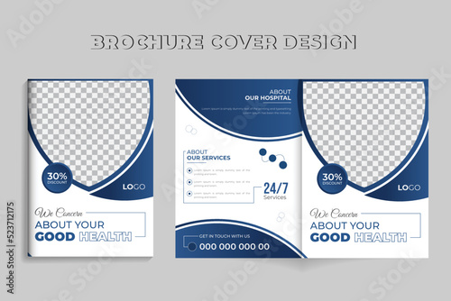 Creative And Corporate healthcare and medical A4 brochure cover and back page flyer design template with abstract shape