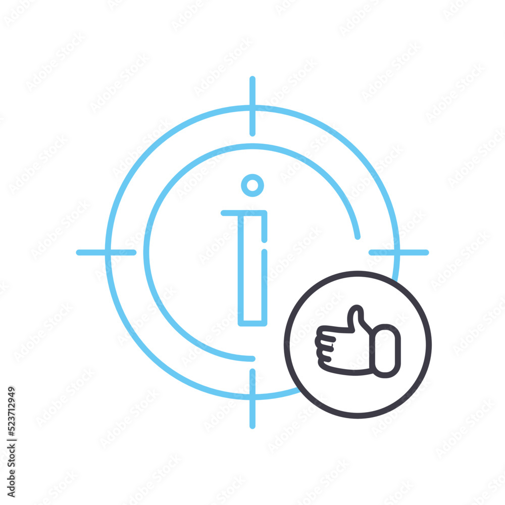 accurate info line icon, outline symbol, vector illustration, concept sign accurate info line icon, outline symbol, vector illustration, concept sign