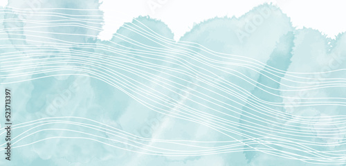 Art sea background vector. Luxury design with  watercolor splash. Template design for text, packaging and prints.