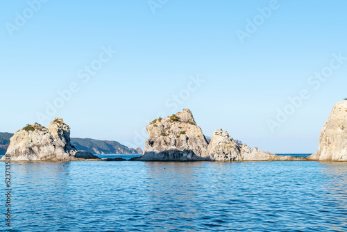 Scenic View of Jodogahama Rock Formations in Iwate, Japan