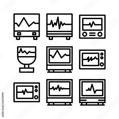 electrocardiograph icon or logo isolated sign symbol vector illustration - high quality black style vector icons
