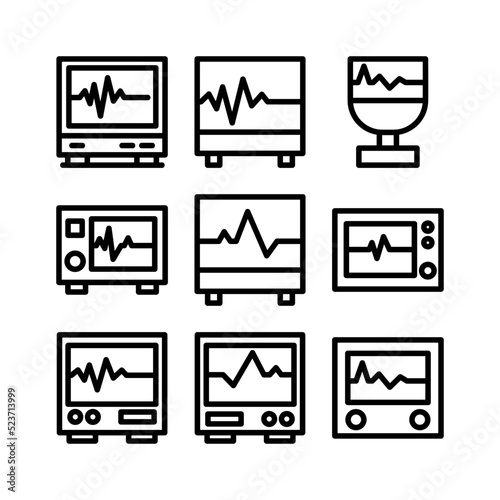 electrocardiograph icon or logo isolated sign symbol vector illustration - high quality black style vector icons

