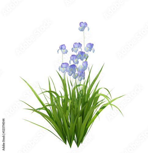 3d Render Brush Tree Isolated  on white