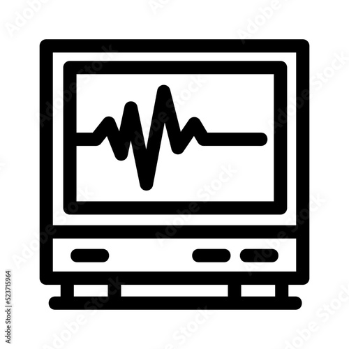 electrocardiograph icon or logo isolated sign symbol vector illustration - high quality black style vector icons
