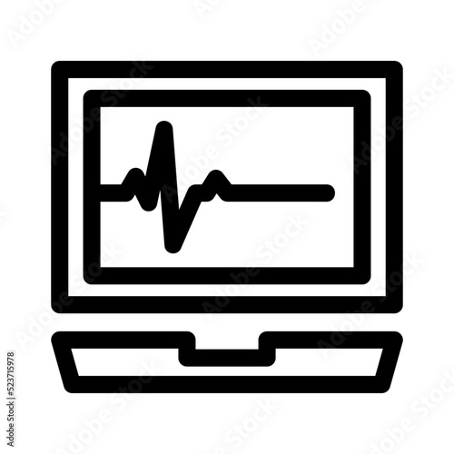 electrocardiograph icon or logo isolated sign symbol vector illustration - high quality black style vector icons
