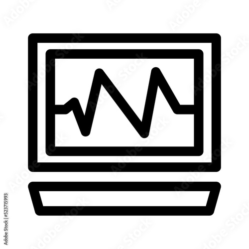 electrocardiograph icon or logo isolated sign symbol vector illustration - high quality black style vector icons
