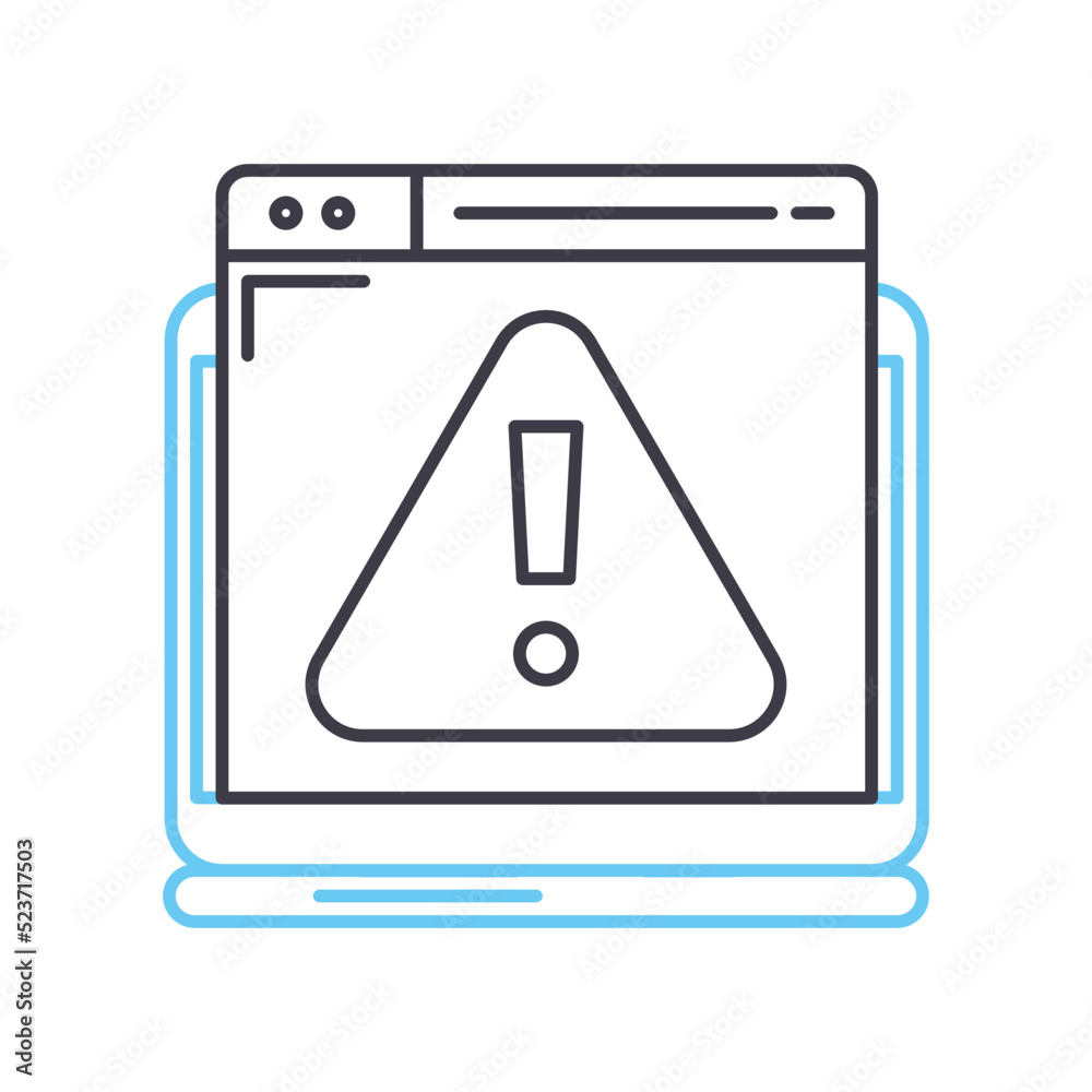 error line icon, outline symbol, vector illustration, concept sign error line icon, outline symbol, vector illustration, concept sign