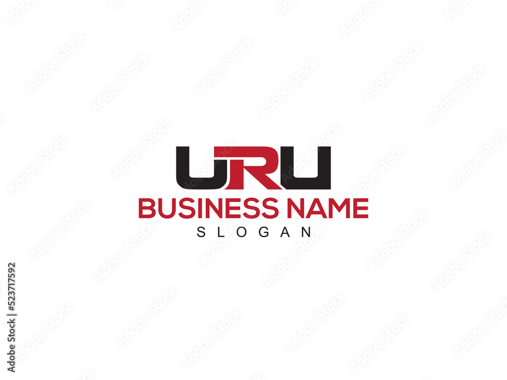 Simple URU Logo Letter, Initial uru Logo Icon Vector Image With Three