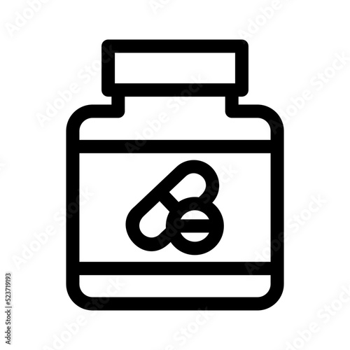 vitamin bottle icon or logo isolated sign symbol vector illustration - high quality black style vector icons
