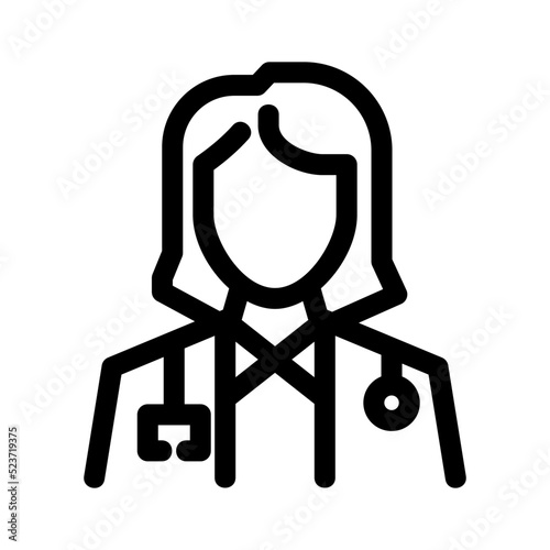 woman doctor icon or logo isolated sign symbol vector illustration - high quality black style vector icons
