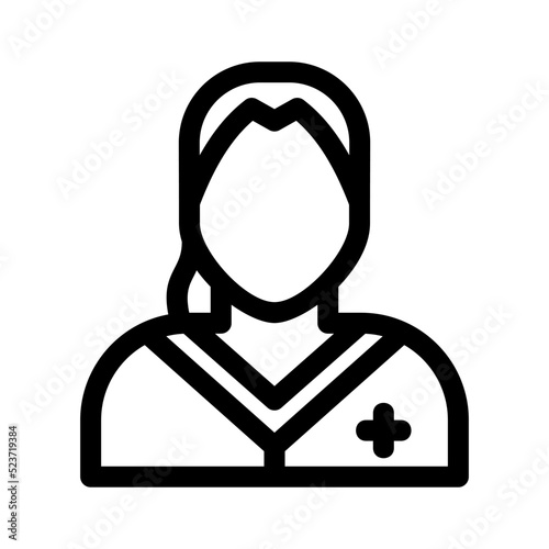 woman doctor icon or logo isolated sign symbol vector illustration - high quality black style vector icons 