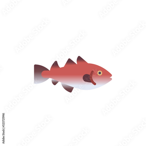 Codfish fish flat icon