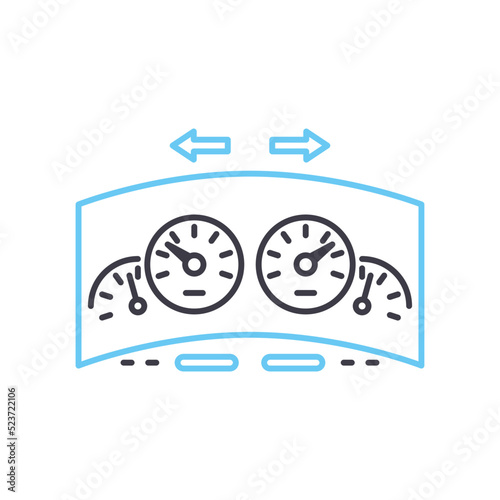dash board line icon, outline symbol, vector illustration, concept sign