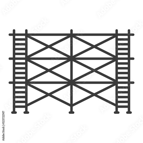 Scaffold line icon isolated on white background.Vector illustration.