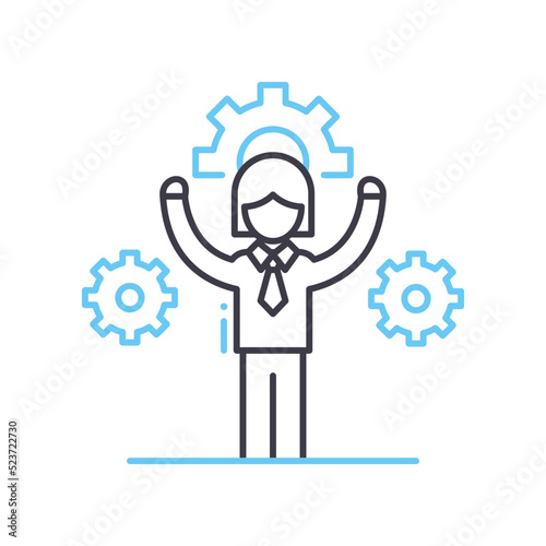 facilitator line icon, outline symbol, vector illustration, concept sign