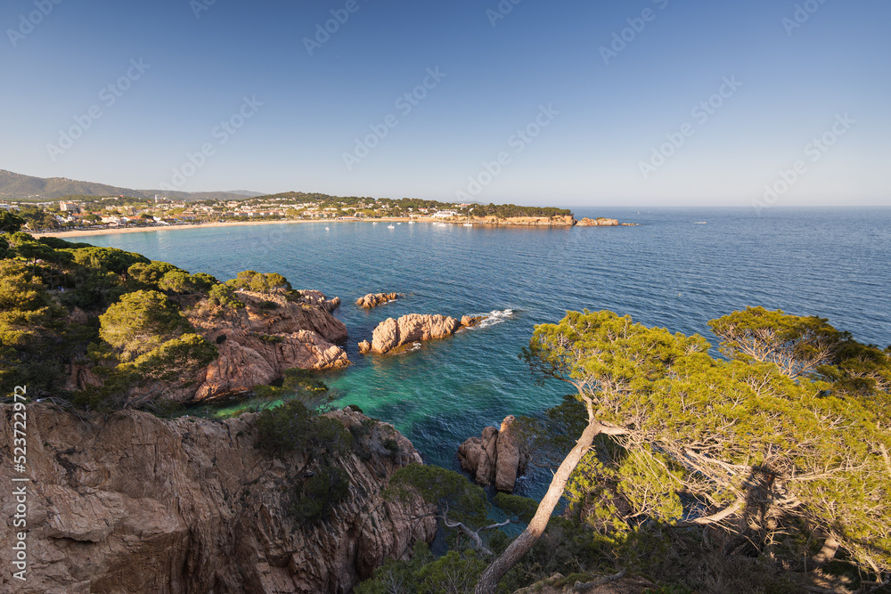View of the beach of Sant Pol in S Agaro, Costa Brava, Spain