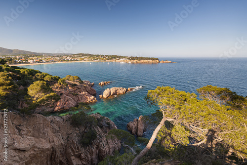 View of the beach of Sant Pol in S Agaro, Costa Brava, Spain photo