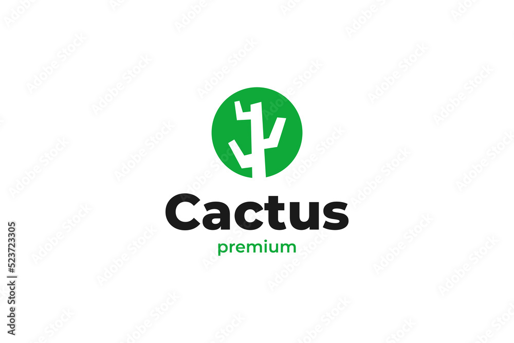 Flat cactus logo design vector illustration idea Flat cactus logo design vector illustration idea