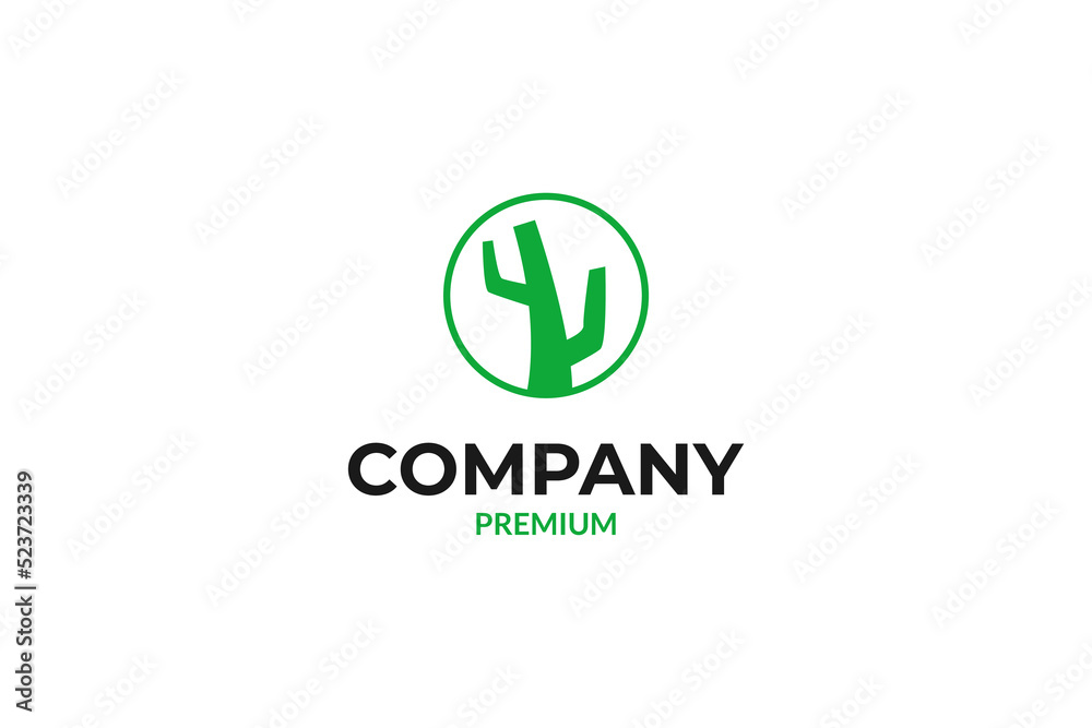 Flat cactus logo design vector illustration idea Flat cactus logo design vector illustration idea