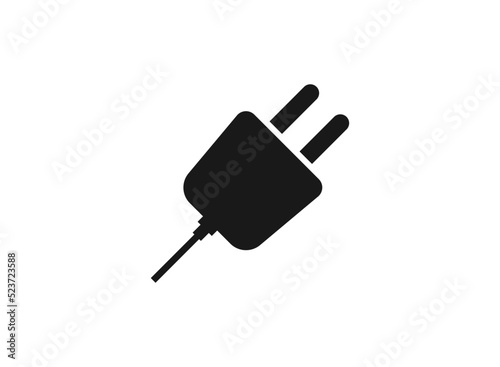 Electric plug vector icon isolated on white background.