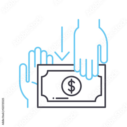 corruption line icon, outline symbol, vector illustration, concept sign