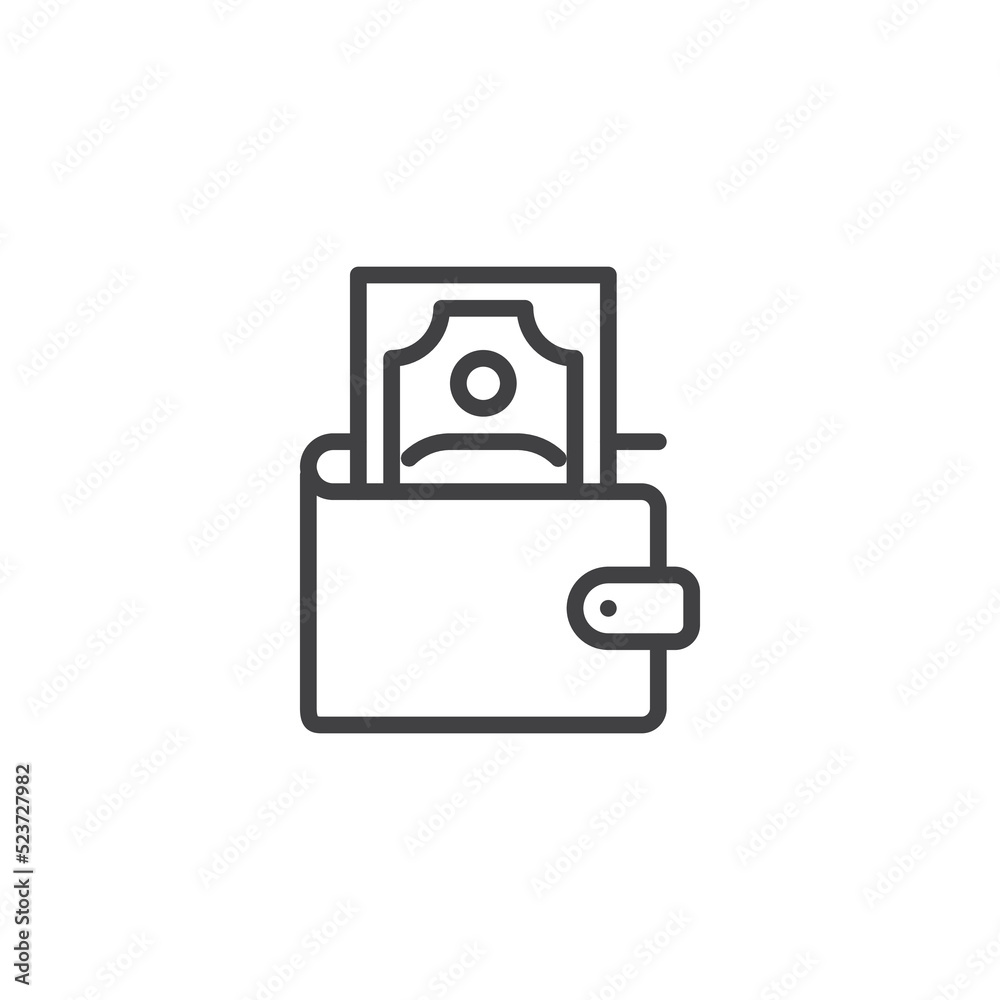 Money wallet line icon Money wallet line icon
