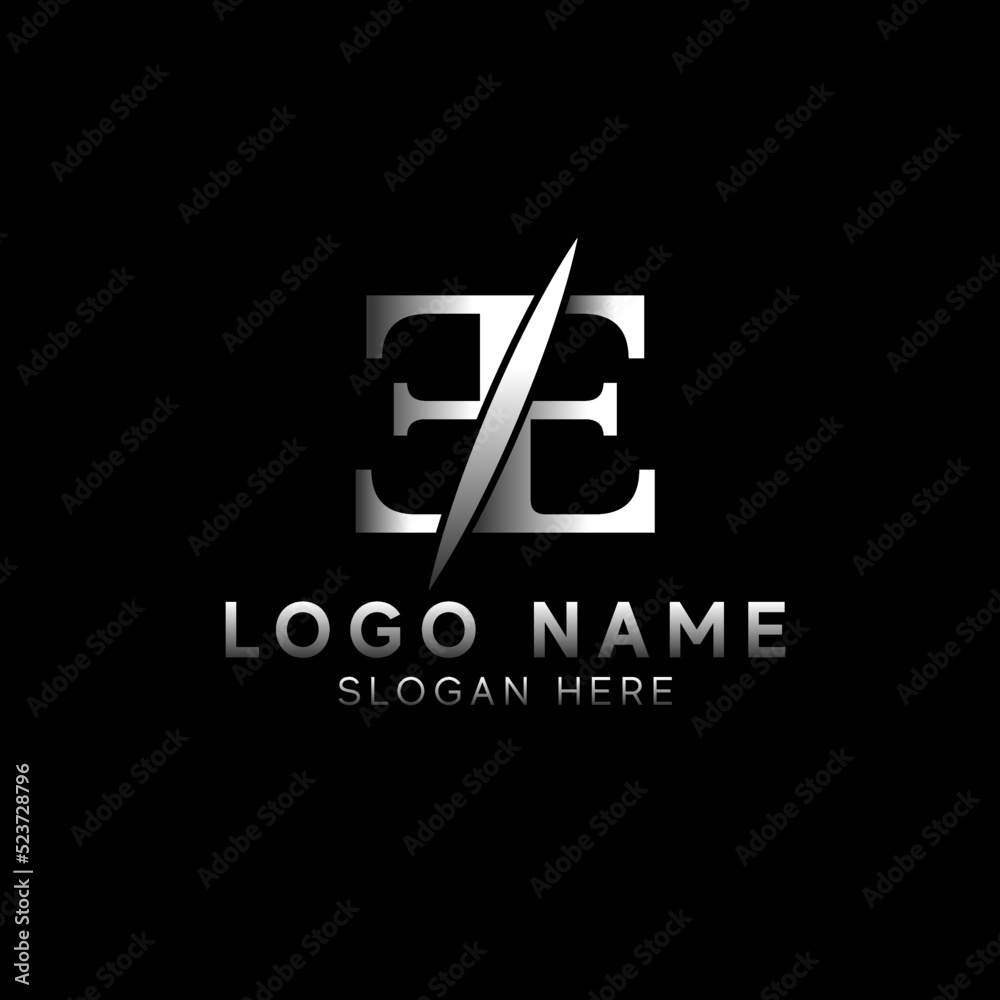 letter E and E monogram square shape. letter E and E monogram square shape.