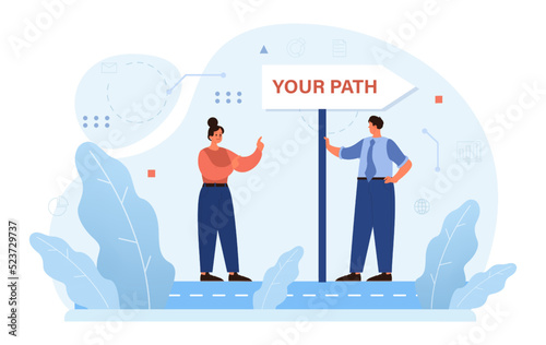 Path concept. Life course or business way, plan or strategy.