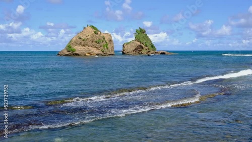 Seashore and Hell's Gate Islands, Calibishie, Dominica, Caribbean