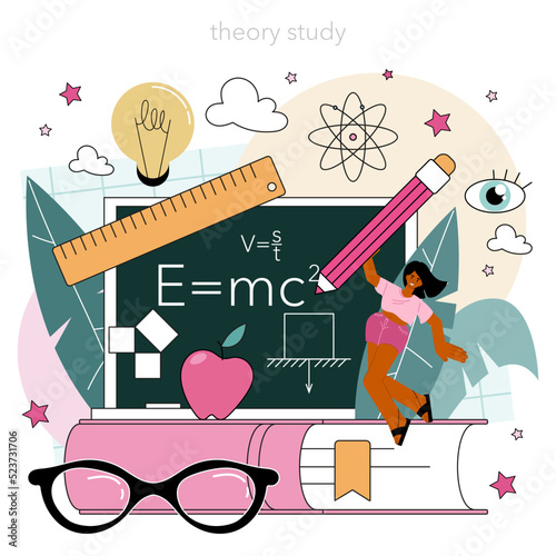 Physics school subject concept. Students explore electricity,