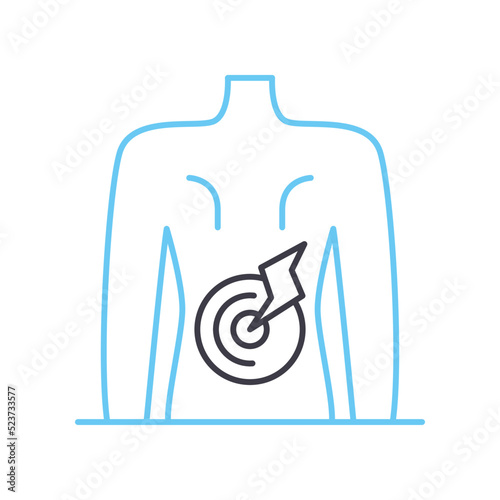 backache line icon, outline symbol, vector illustration, concept sign