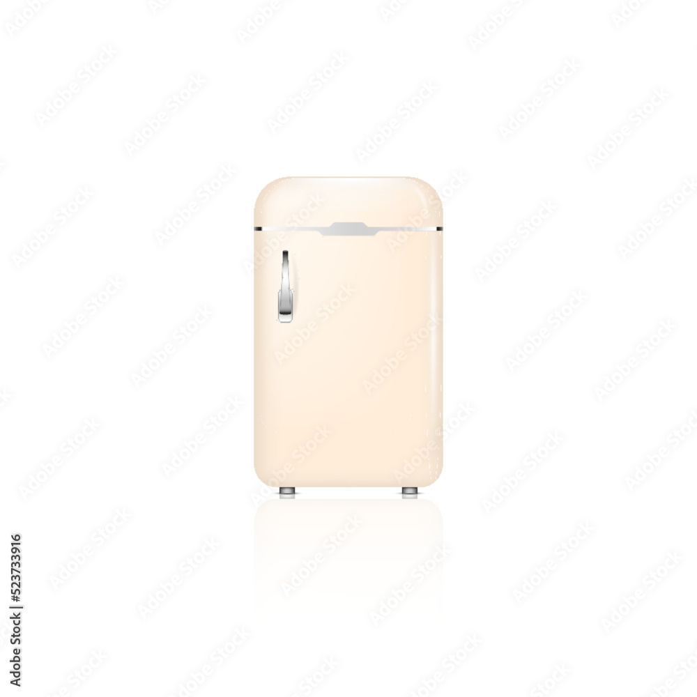 Retro fridge refrigerator in pink. Household appliance for food keeping and preserving in kitchen Retro fridge refrigerator in pink. Household appliance for food keeping and preserving in kitchen